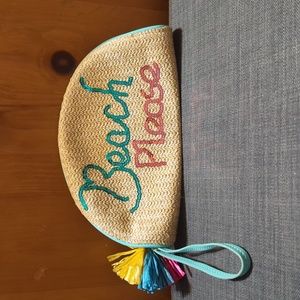 Beach Please‎ straw clutch